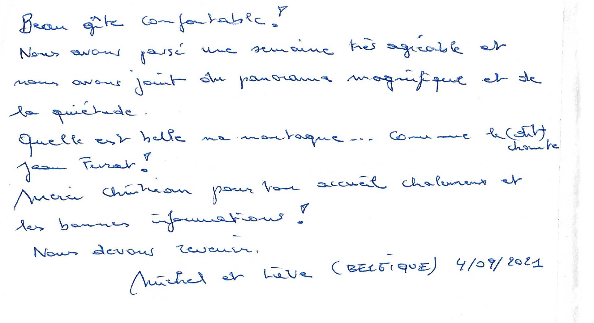 Guestbook image gite ariege