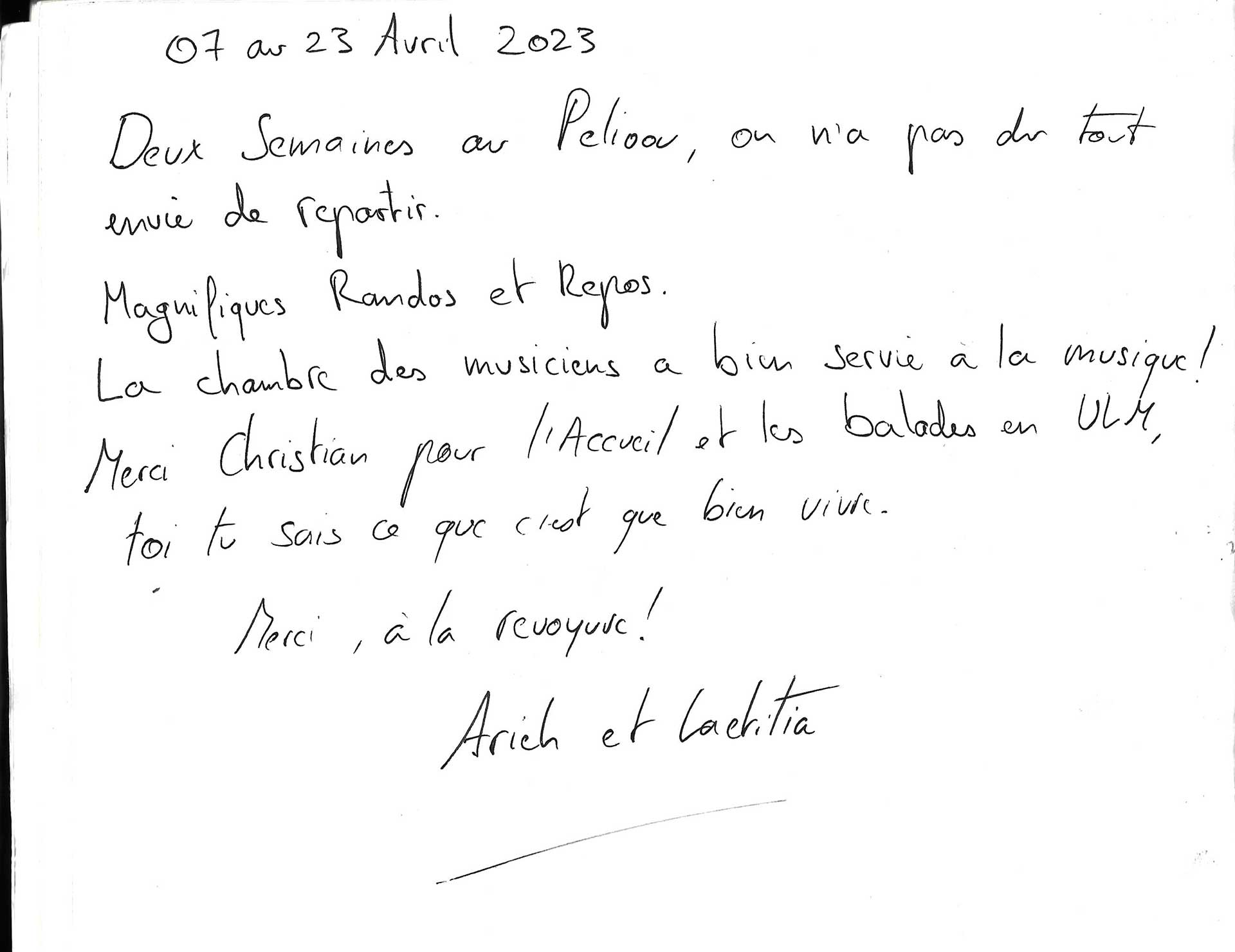 Guestbook image gite ariege