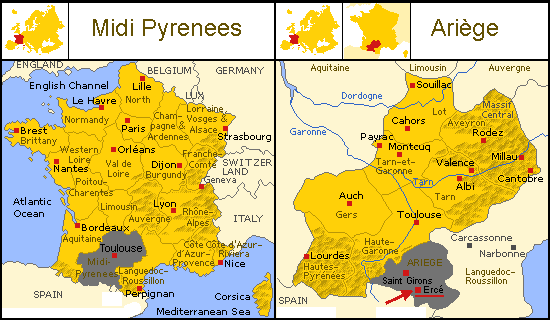 Carte Ariège Pyrénées